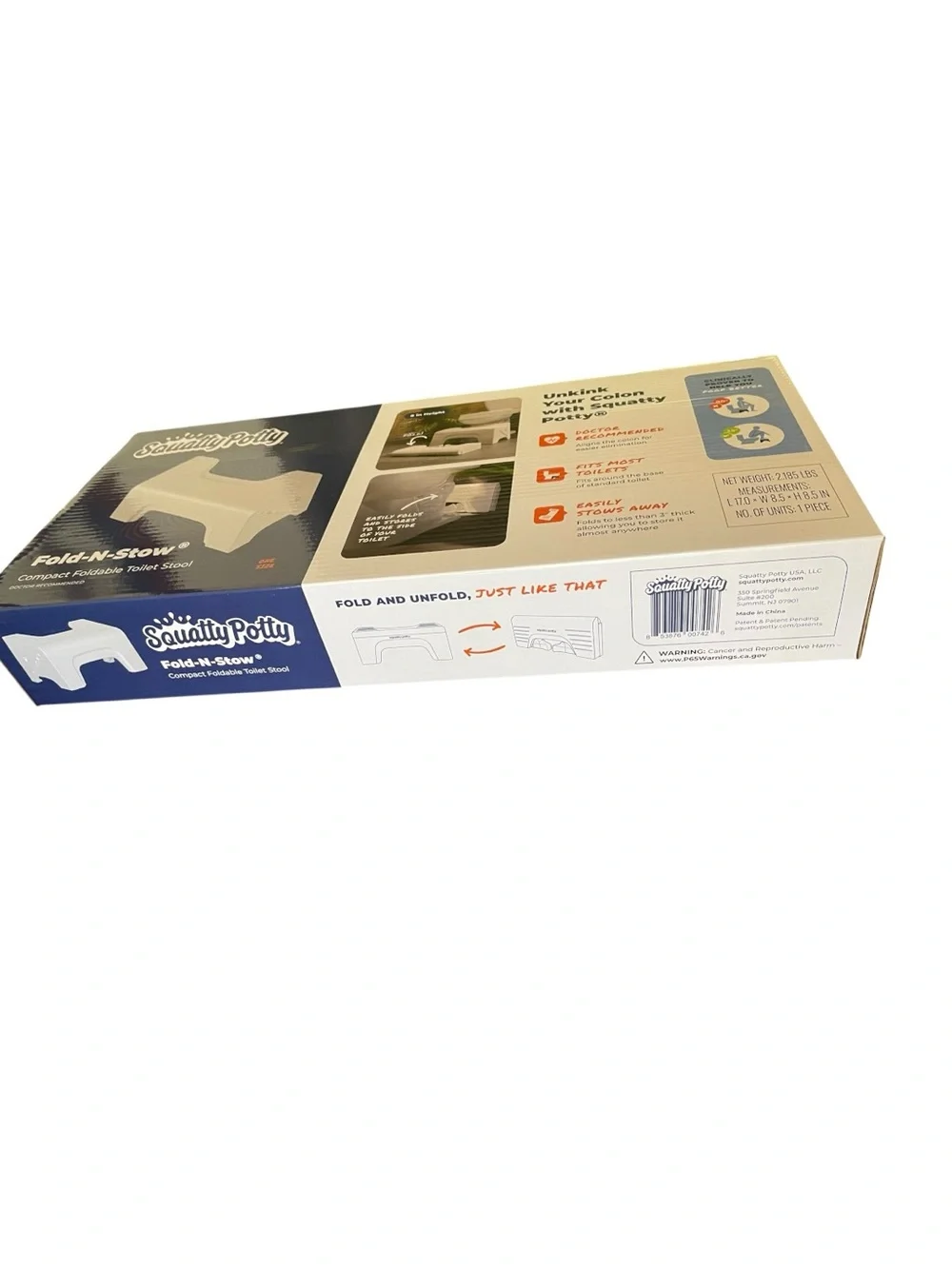Squatty Potty Fold-N-Stow Compact Foldable Toilet Stool New in Sealed Box